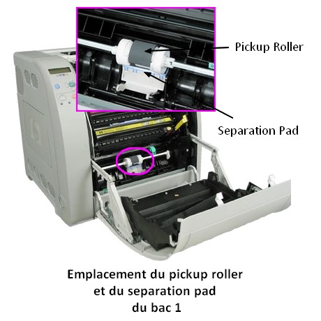 Emplacement du separation pad imprimante LASER